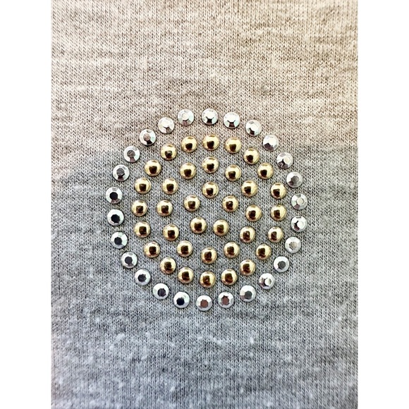 CJ Banks Rhinestone Sweatshirt Gray With Gold and Silver Rhinestones Size X -14W - Picture 9 of 9